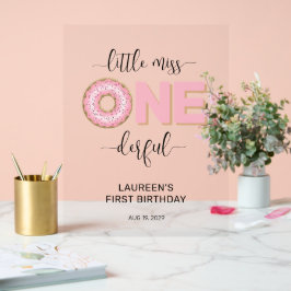 Pink Sweet Little MIss 1st Birthday Acrylschild