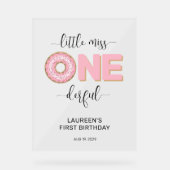 Pink Sweet Little MIss 1st Birthday Acrylschild (Vorderseite)