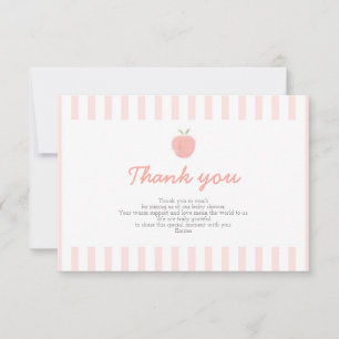 Pink Sweet Little Peach Baby Dusche Danke Karte