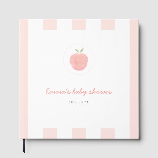 Pink Sweet Little Peach Baby Showbook Gästebuch (Vorderseite)