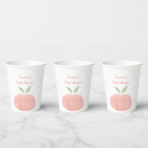 Pink Sweet Little Peach Paper Cup Label