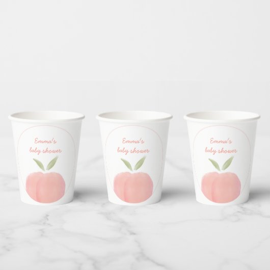 Pink Sweet Little Peach Paper Cup Label Pappbecher (Multi)