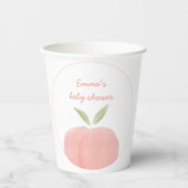 Pink Sweet Little Peach Paper Cup Label Pappbecher (Vorderseite)