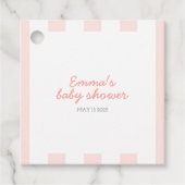 Pink Sweet Little Peach Square Gefallen Tag Geschenkanhänger (Vorderseite)