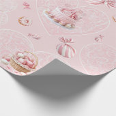 Pink Sweet One Birthday Wrapping Paper Geschenkpapier (Ecke)