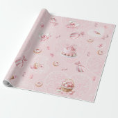 Pink Sweet One Birthday Wrapping Paper Geschenkpapier (Ungerollt)