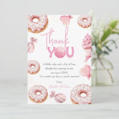 Pink Sweet One Geburtstag Danke (Stehend Vorderseite)