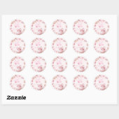 Pink Sweet One Round Favor Stickers (Blatt)