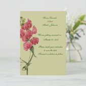 Pink Sweet Pea Blume Hochzeit speichern das Datum Save The Date (Stehend Vorderseite)