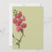Pink Sweet Pea Blume Hochzeit speichern das Datum Save The Date (Rückseite)