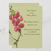 Pink Sweet Pea Blume Hochzeit speichern das Datum Save The Date (Vorne/Hinten)