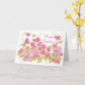 Pink Sweet Pea Flowers Pansy Garden Karte (Gelbe Blume)