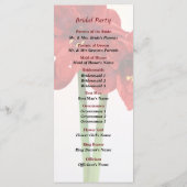 Pink Sweet Pea Heart Wedding Program Programm (Rückseite)