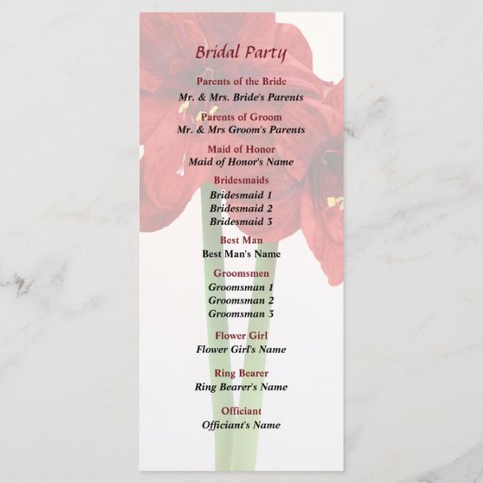 Pink Sweet Pea Heart Wedding Program Programm (Rückseite)