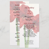 Pink Sweet Pea Heart Wedding Program Programm (Vorne/Hinten)