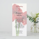 Pink Sweet Pea Heart Wedding Program Programm (Stehend Vorderseite)