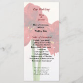 Pink Sweet Pea Heart Wedding Program Programm (Vorderseite)