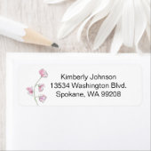 Pink Sweet Pea Return Address Label (Insitu)