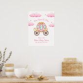 Pink Sweet Princess Carriage Baby Shower Welcome Poster (Küche)