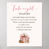 Pink Sweet Pumpkin Baby Dusche Spate Night Diapers Poster (Vorne)