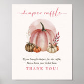 Pink Sweet Pumpkin Baby Dusche Windelwanne Windelw Poster (Vorne)