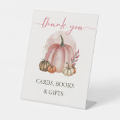 Pink Sweet Pumpkin Baby Duschkarte Book Gift Sockelschild (Vorderseite)