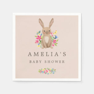 Pink Sweet Woodland Bunny Baby Dusche Napkin Serviette