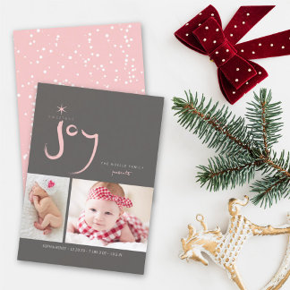 Pink Sweetest Joest Niedlich Baby First Christmas Feiertagskarte