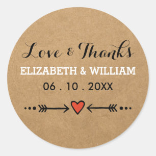 Pink Sweethearrows Arrows Rustische Liebe dank Sti Runder Aufkleber