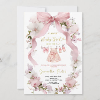 PINK SWEETHEART BABYSHOWER PARTY INVITATION EINLADUNG