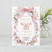 PINK  SWEETHEART BABYSHOWER PARTY INVITATION EINLADUNG (Stehend Vorderseite)
