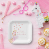 Pink Sweetheart Champagne Valentines Baby Dusche Pappteller (Party)