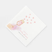 Pink Sweetheart Champagne Valentines Baby Dusche Serviette (Ecke)