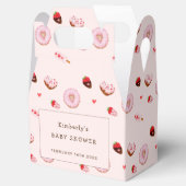 Pink Sweetheart Donuts Valentines Baby Dusche Geschenkschachtel (Geöffnet)