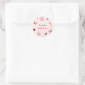 Pink Sweetheart Donuts Valentines Baby Dusche Runder Aufkleber (Tasche)