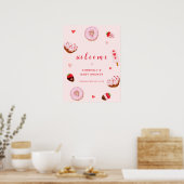 Pink Sweetheart Donuts Willkommensdusche Poster (Küche)