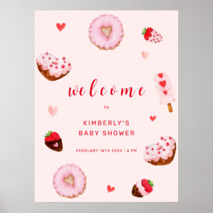 Pink Sweetheart Donuts Willkommensdusche Poster