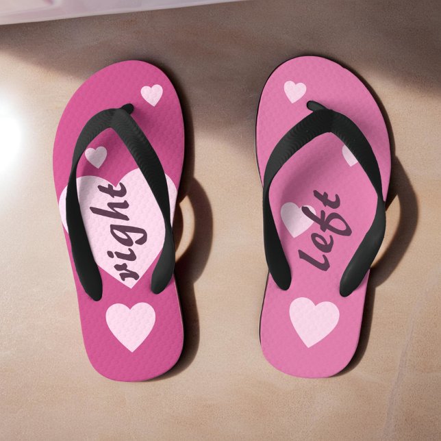 Pink Sweetheart Fun Asymmetrisch Kinderbadesandalen (Pink Sweetheart Fun Asymmetrical Kid's Flip Flops)