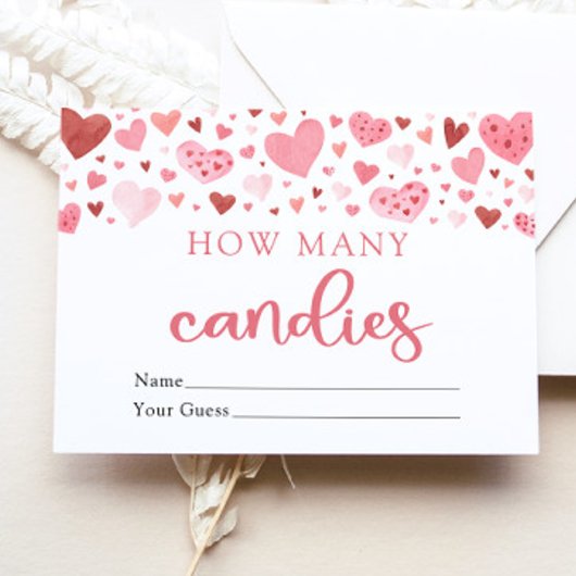 Pink Sweetheart Valentine Wie viele Candies Spiel Einladung