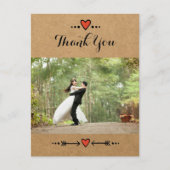 Pink Sweethearts & Arrows Country Danke 2 Postkarte (Vorderseite)