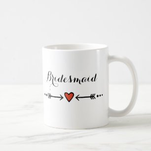 Pink Sweethearts & Arrows Rustic Bridesmaid Kaffeetasse