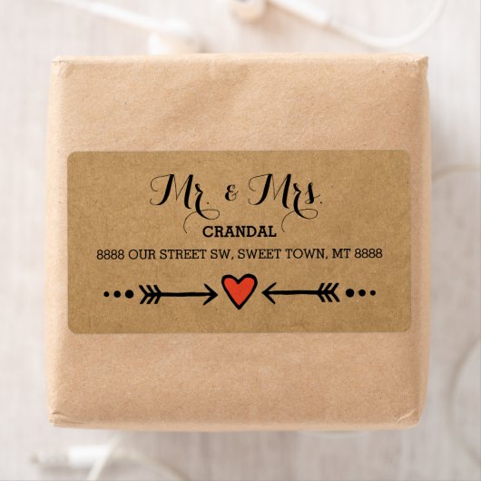 Pink Sweethearts & Arrows Rustic - Mr. & Mrs. (Insitu)