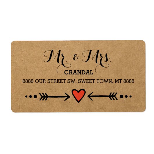 Pink Sweethearts & Arrows Rustic - Mr. & Mrs. (Vorne)