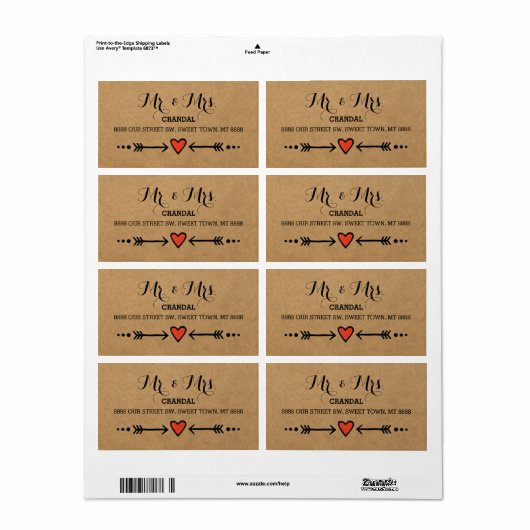 Pink Sweethearts & Arrows Rustic - Mr. & Mrs. (Vorne)