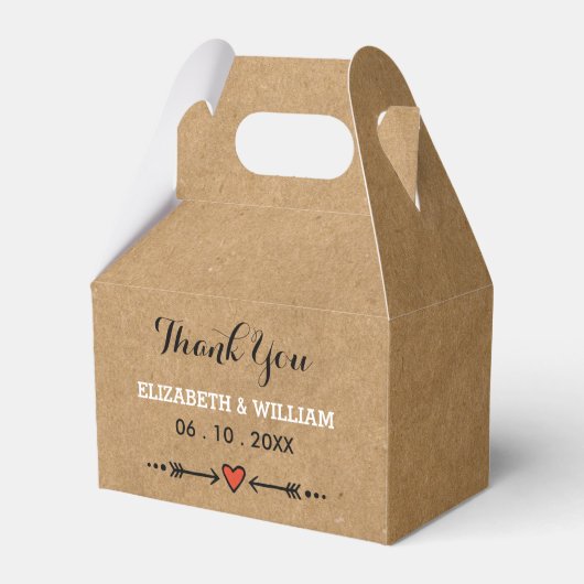 Pink Sweethearts & Arrows Rustic Wedding Vielen Da Geschenkschachtel (Vorderseite)