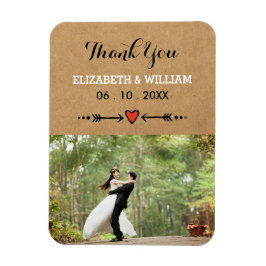 Pink Sweethearts & Arrows Rustic Wedding Vielen Da Magnet