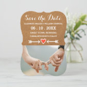 Pink Sweethearts & Arrows Weiß Save the Date (Stehend Vorderseite)
