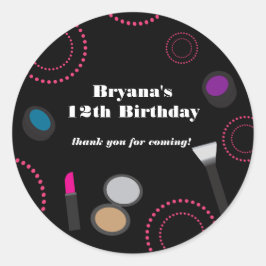 Pink Swirl Black Makeup Gastgeschenk Stickers