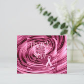 Pink Swirl Brustkrebs Danke Postkarte (Stehend Vorderseite)