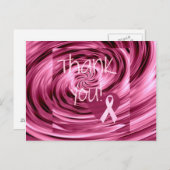 Pink Swirl Brustkrebs Danke Postkarte (Vorne/Hinten)